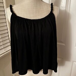 Express Black Ruched Camisole Crop Top